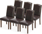 DUMOS Dining Chairs Set of 6, Moden PU Leather Kitchen Table Chairs by DumosLifestyle