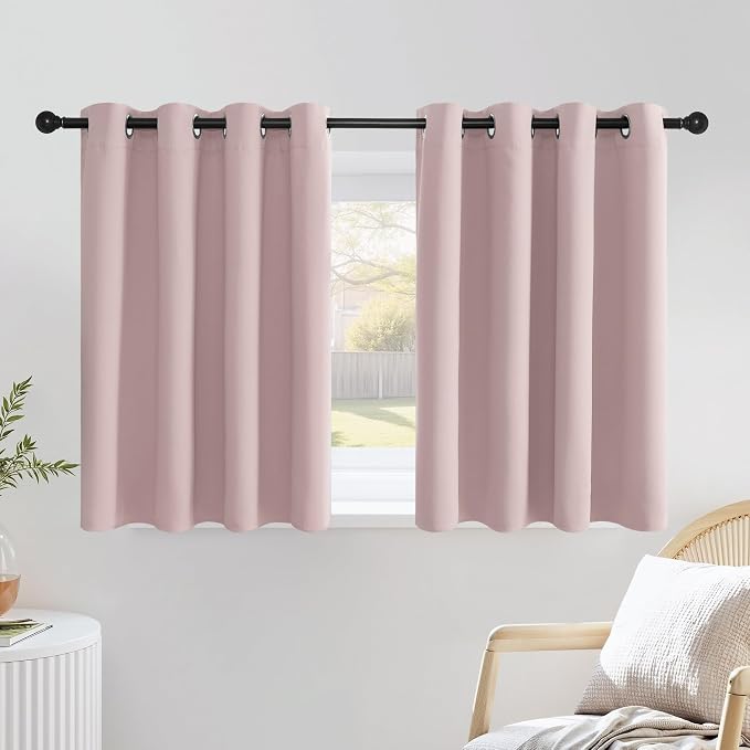 NICETOWN Blush Pink Short Curtains by NICETOWN