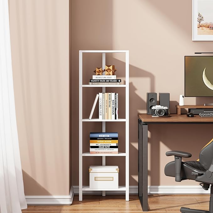 TUTOTAK Corner Shelf, 5-Tier Corner Bookshelf - Image 5