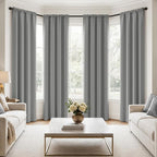MIULEE 84 Inch Length Light Grey Blackout Bedroom Curtains Set of 4 | Thermal by MIULEE