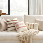 MIULEE Set of 2 Fall Rust Decorative Pillow Covers 20x20 | Farmhouse Boho Couch - Image 2