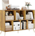7-Cube Storage Organizer with Natural Wood Legs, Mid-Century Modern Bookcase by Flrrtenv