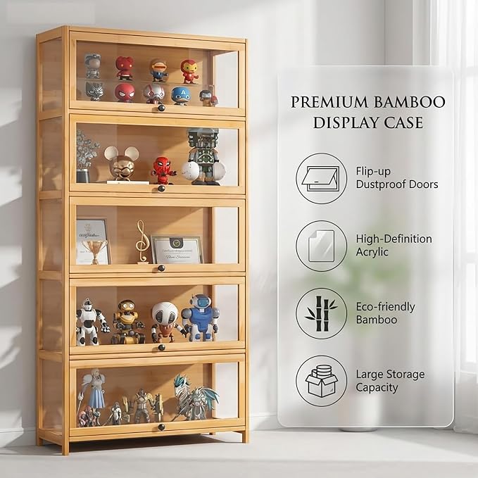 Display Cabinet with Acrylic Door, 5-Tier Curio Display Cabinet, Display Case - Image 4