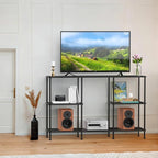 ETELI Tall Black TV Stand with Storage Small Entertainment Center - Image 4