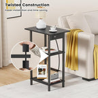 Asgolion Tall End Table with Charging Station, Skinny Nightstand with USB Ports - Image 5