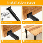 4-piece Adjustable Furniture Legs Set, Adjustable in Height from 4.72 inches to - Image 4