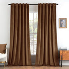 MIULEE Velvet Curtains 52x108 inches 2 Panels Brown Blackout Curtains | Luxury by MIULEE