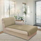 U-NICE HOME Sectional Couch Cover Chaise Lounge Cover, Light Camel/Beige | - Image 2