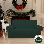 Easy-Going Stretch Loveseat Couch Covers Washable Dark Green | 1-Piece Loveseat - Image 2