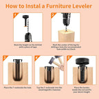 NANMOTUE Leveling Feet, Adjustable Furniture Levelers - Image 7