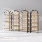 Nathan James Amara Bohemian 5-Shelf Etagere Bookcase, Rattan Open Bookshelf - Image 2