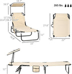 Outsunny Folding Chaise Lounge Pool Lounge Chairs Set of 2, Outdoor Sun Tanning - Image 3