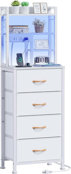 Furnulem Tall Night Stand, 52.1 Inch LED Nightstand by Furnulem