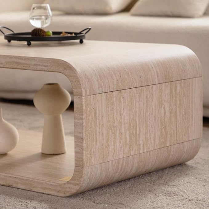 Modern Wood Coffee Table, Rectangular Minimalist Center Table - Image 6