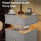 Nightstands Set of 2 with Charging Station, Modern Night Stands Set 2 with - Image 9