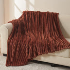 NEWCOSPLAY Fleece Ribbed Cozy Throw Blanket - Image 3