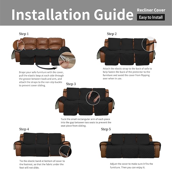 Easy-Going Recliner Sofa Cover, Reversible Couch Cover - Image 7