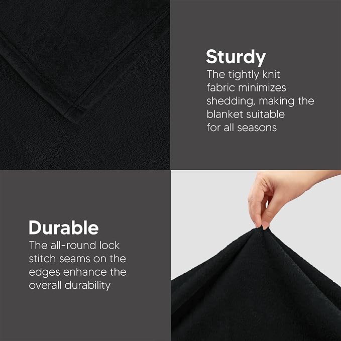 Utopia Bedding Soft Fleece Bed Blanket Twin XL Size Black | College Dorm Room - Image 7