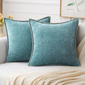 MIULEE Decorative Couch Throw Pillow Covers 16x16 Inch Coastal Aqua Blue | 2 by MIULEE