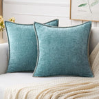 MIULEE Decorative Couch Throw Pillow Covers 20x20 Inch Coastal Aqua Blue | 2 by MIULEE