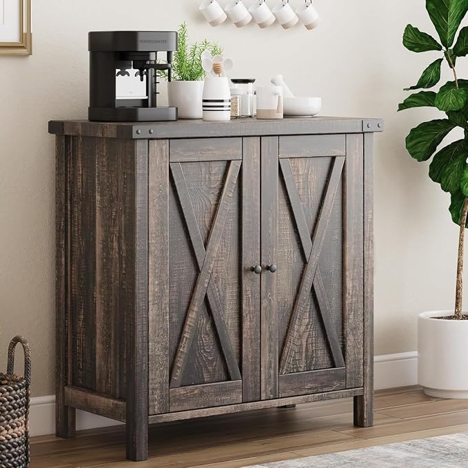 GarveeHome Small Storage Cabinet, Farmhouse Sideboard Buffet Cabinet by GarveeHome