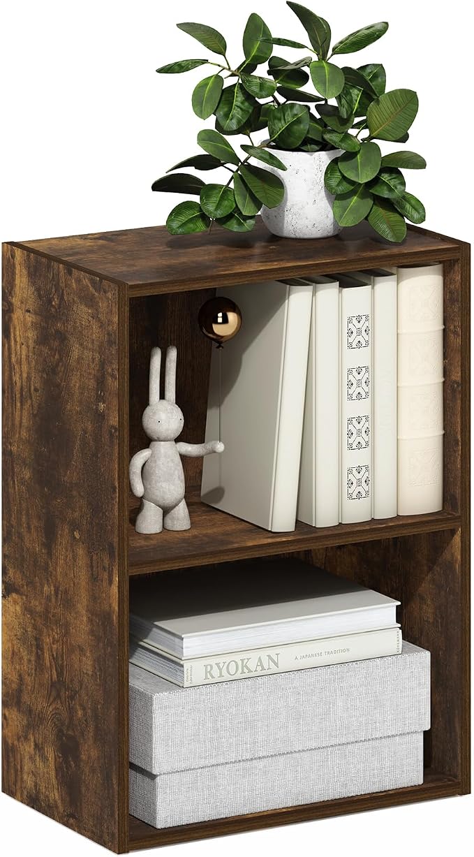Furinno LUDER Book Shelf, 2-Tier Modern Bookshelf, Open Shelves Bookcase by Furinno-FitsYourSpaceFitsYourBudget