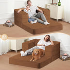 Futon Sofa Bed with Pillow, 3-in-1 Sleeper Sofa Bed with Removable Cover - Image 5