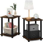 Furinno SIMPLISTIC Side Table Set of 2, 2-Tier Square Modern End Table by Furinno-FitsYourSpaceFitsYourBudget
