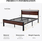 SHA CERLIN 14 Inch Full Size Metal Platform Bed Frame - Image 2