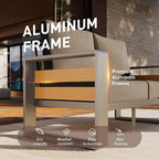 Aoxun Aluminum Patio Furniture Set, 7 Seats Luxury Metal Patio Furniture - Image 3