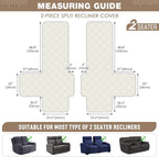 TAOCOCO 100% Waterproof Loveseat Recliner Cover, Non Slip Split Recliner Couch - Image 5