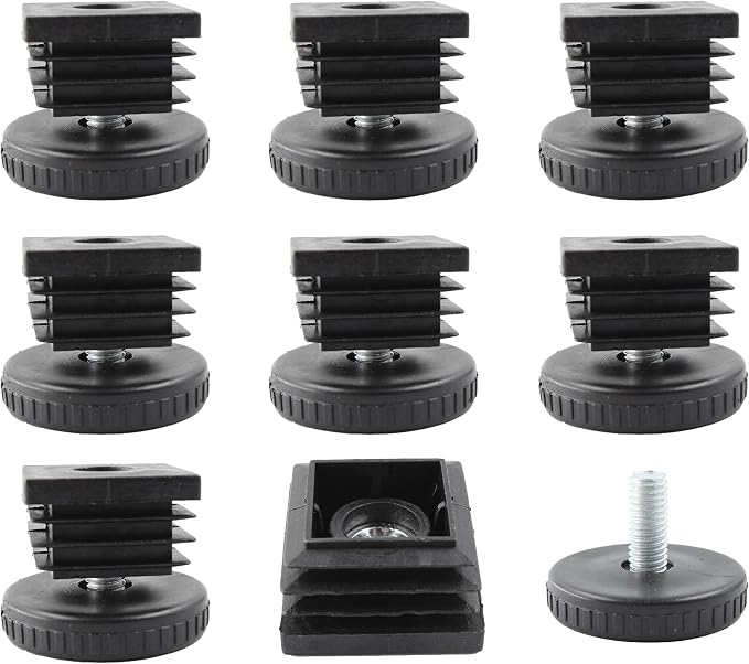 8Pcs Adjustable Leveling Feet, Square Insert Kit, Furniture Glide Leveler by Unknown