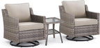 3 Pieces Patio Furniture Set-High Back Swivel Patio Chairs Set of 2 - Image 9