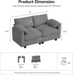 61'' Modular Loveseat Sofa, Extra Deep Seat Cloud Couch - Image 2
