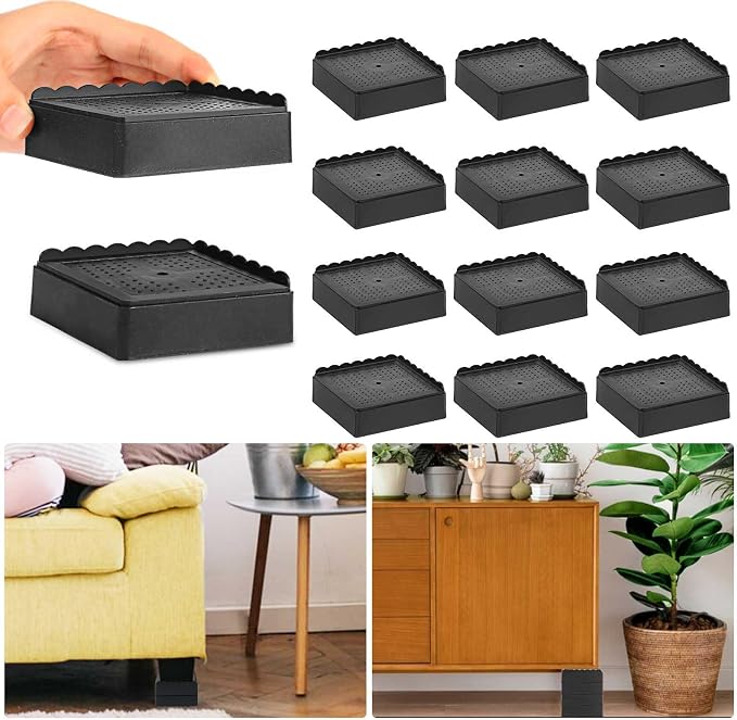Bed Risers 1 inch, 2 inch, 3 inch, 4 inch Heavy Duty, Adjustable Furniture Riser by EGTTGIN