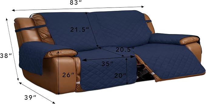 Easy-Going Oversized Loveseat Recliner Cover, Reversible Couch Cover - Image 3