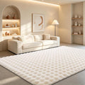 Creamy White Rabbit Plush Rug 5'x7', Fluffy Shaggy Area Rug by CHOVY