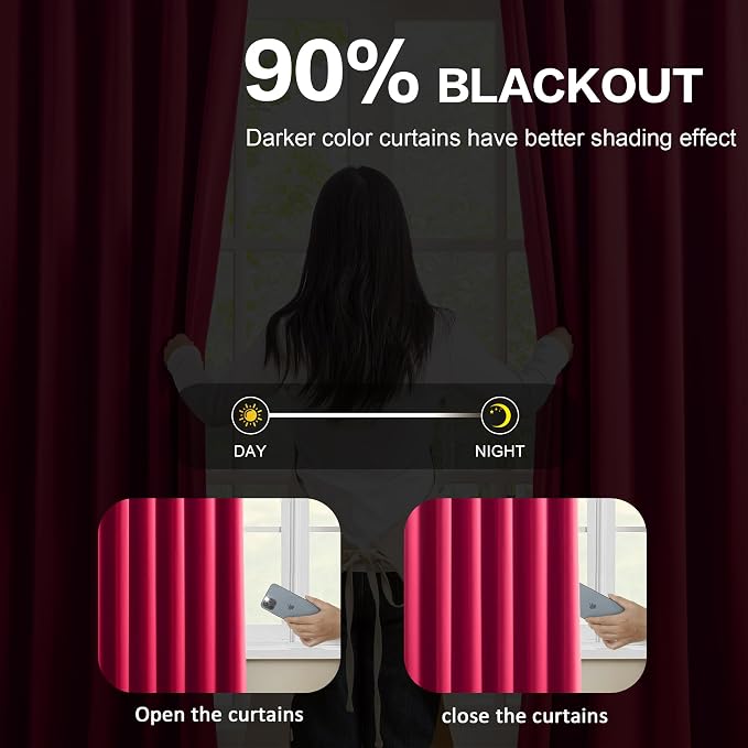 Pinch Pleated Curtains 120 Inches Long, Energy Saving Window Treatment Privacy - Image 3