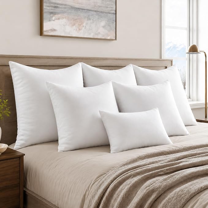 MIULEE 24x24 Euro Pillow Inserts 2 Pack, Throw Pillows - Image 2