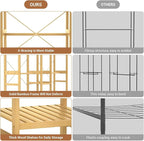 Homykic Bamboo Closet System Clothes Rack, Large Freestanding Garment Rack - Image 5