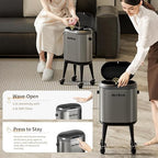 Stainless Steel Slim Bathroom Motion Sensor Trash Can - Image 2