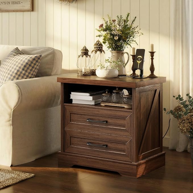 AODK 24 Inch Farmhouse Nightstand Set of 2, Bedside Tables - Image 7