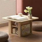 Japanese Style Solid Wood Side Table – Square Coffee Table - Image 5
