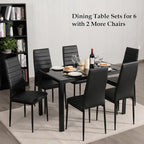 NAFORT Dining Table Set for 4, 48.5" Rectangle Tempered Glass Kitchen Room Table - Image 6