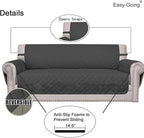 Easy-Going Reversible Couch Cover, 2 Cushion Sofa, Darkgray/Beige | Machine - Image 3