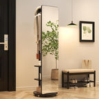 Muwuele Solid Wood Full Length Mirror Coat Rack, Floor Mirror by Muwuele