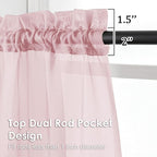 Blush Pink Sheer Curtains 120 Inches Long 2 Panels - Image 2