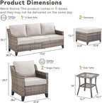 Buenhomino Outdoor Patio Furniture Set-PE Wicker Sofa Couch - Image 8