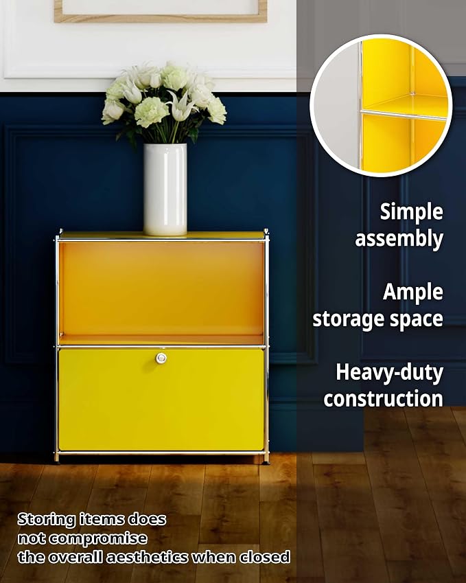 32.5-Inch Flip-Top Side Table & Buffet Cabinet - Image 4