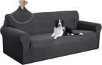 U-NICE HOME Oversized Stretch Couch Cover Slipcover, Dark Grey | 3 Cushion Sofa by U-NICEHOME